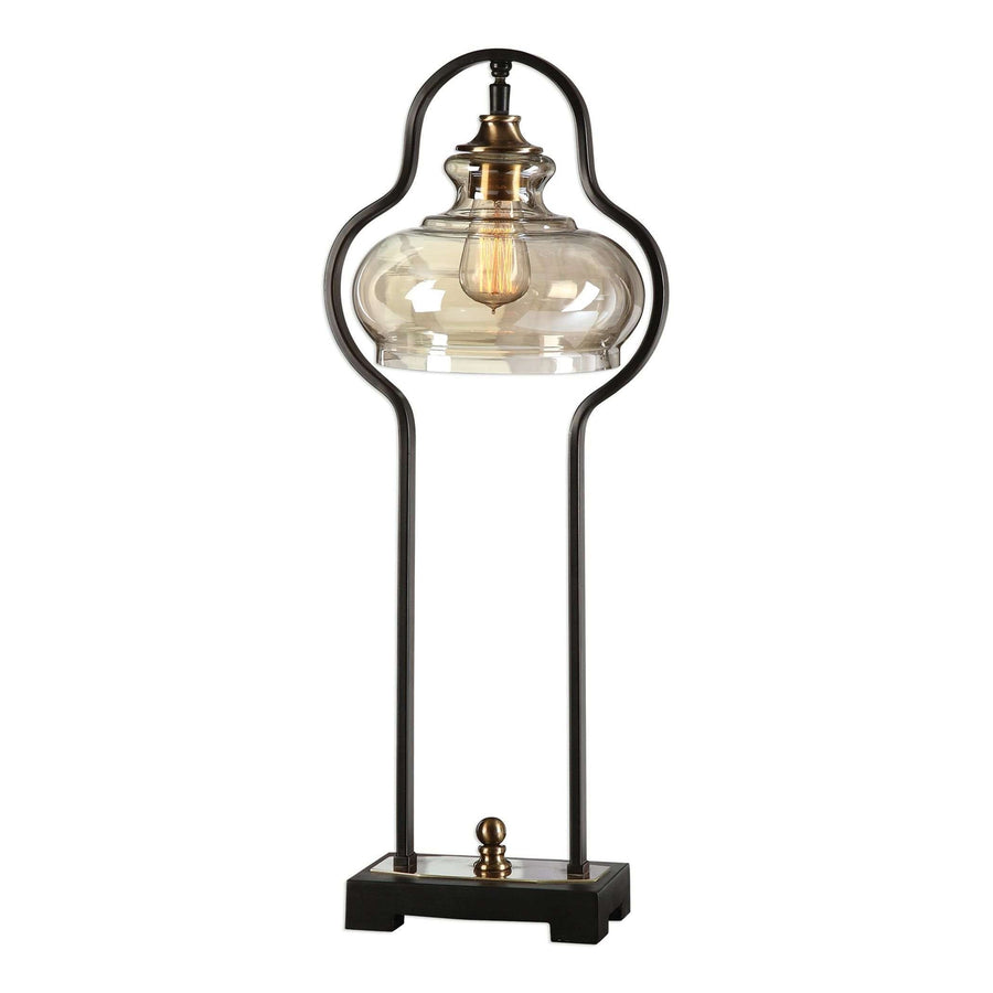 Cotulla Aged Black Desk Lamp-Uttermost-UTTM-29259-1-Table Lamps-1-France and Son