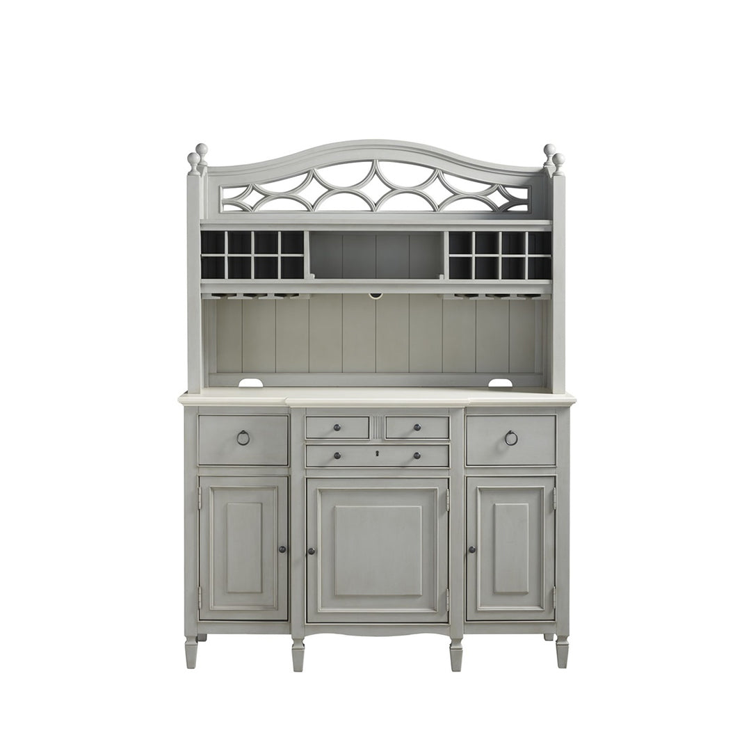 Summer Hill Collection - Serving Buffet with Bar Hutch-Universal Furniture-UNIV-987670C-Bar StorageCotton Cream-5-France and Son