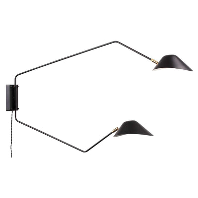 Chapeau Double Rotating Wall Sconce-France & Son-LBW094DBLK-Wall LightingBlack-1-France and Son