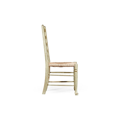 Country Ladderback Dining Side Chair with Rushed Seat-Jonathan Charles-JCHARLES-492296-SC-DTM-Dining ChairsMedium Driftwood-5-France and Son