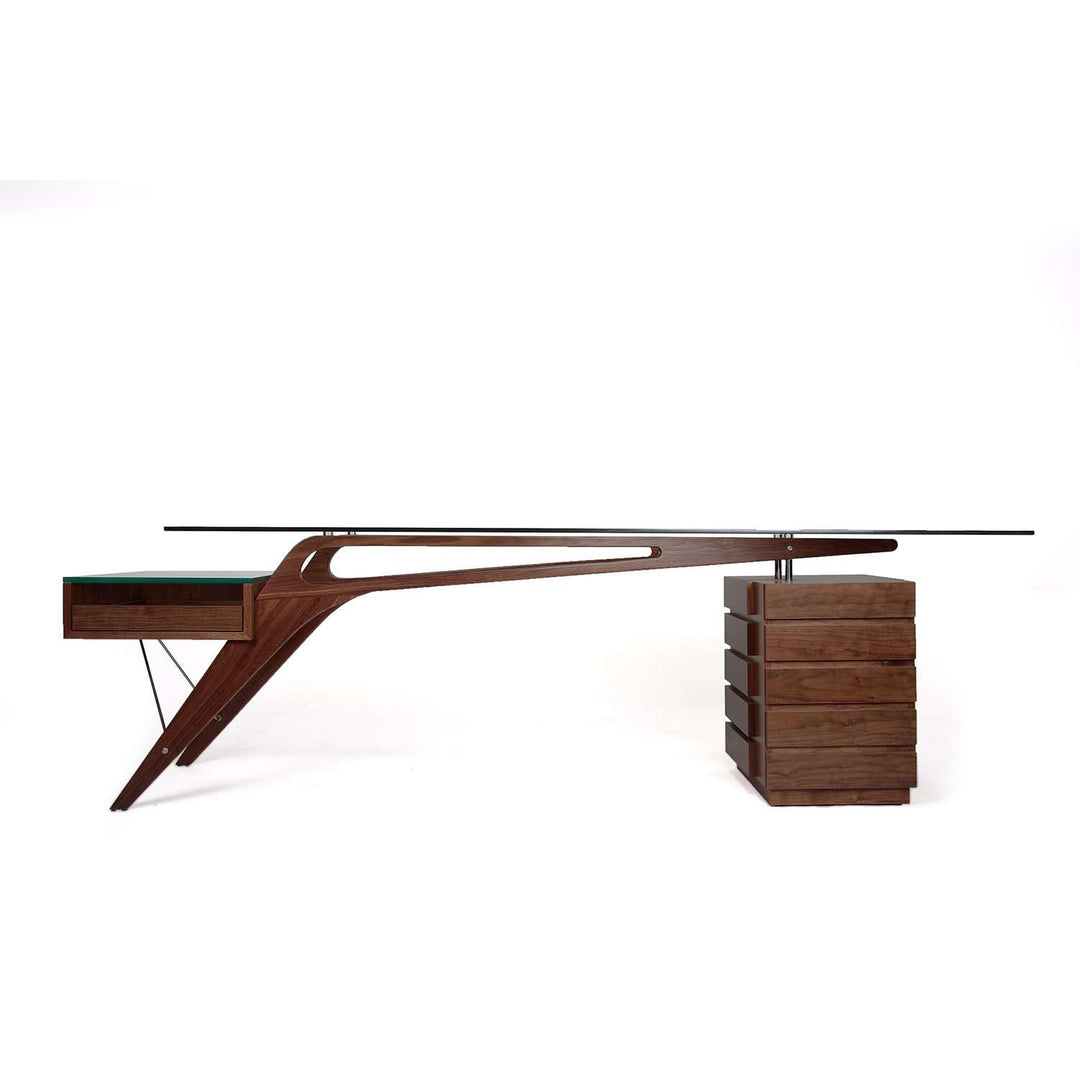 Mid Century Koen Cavour Desk - Walnut-France & Son-FB0200WALNUT-Desks-2-France and Son