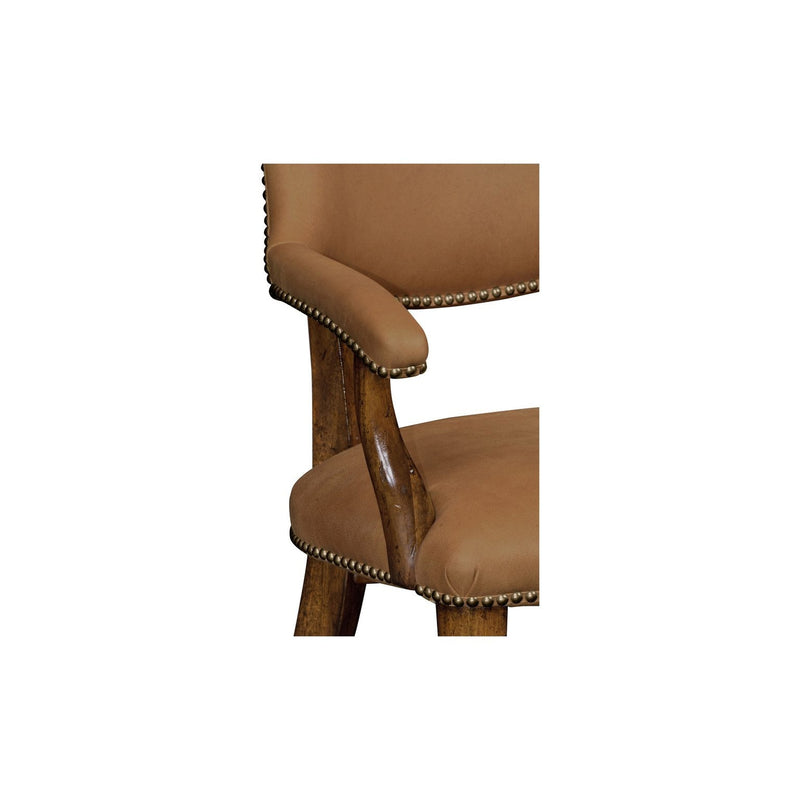 Walnut Library Arm Chair-Jonathan Charles-JCHARLES-495885-AC-WAL-L028-Dining Chairs-4-France and Son