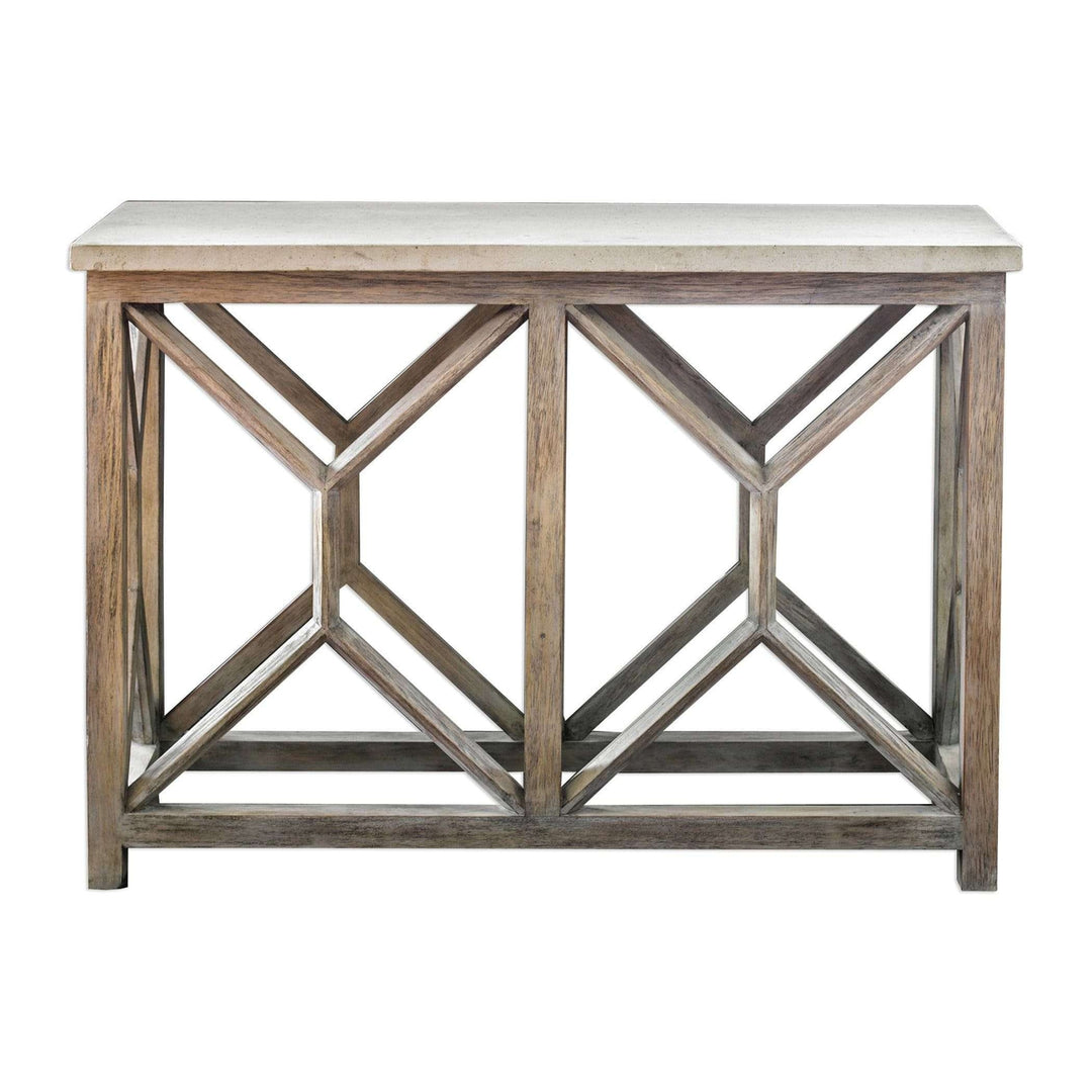 Catali Ivory Stone Console Table-Uttermost-UTTM-25811-Console Tables-1-France and Son