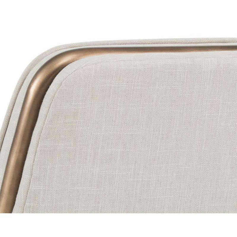 Lincoln Lounge Chair - Rustic Bronze - Beige Linen Fabric-Sunpan-SUNPAN-102584-Lounge Chairs-4-France and Son