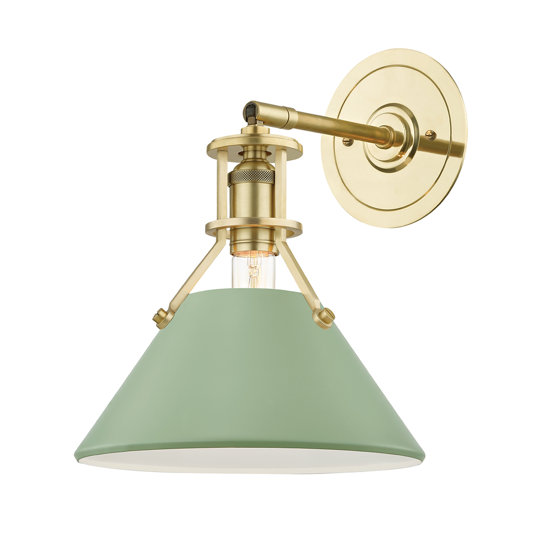 Painted No.2 - 1 Light Wall Sconce-Hudson Valley-HVL-MDS350-AGB/LFG-Outdoor Wall SconcesLeaf Green-3-France and Son