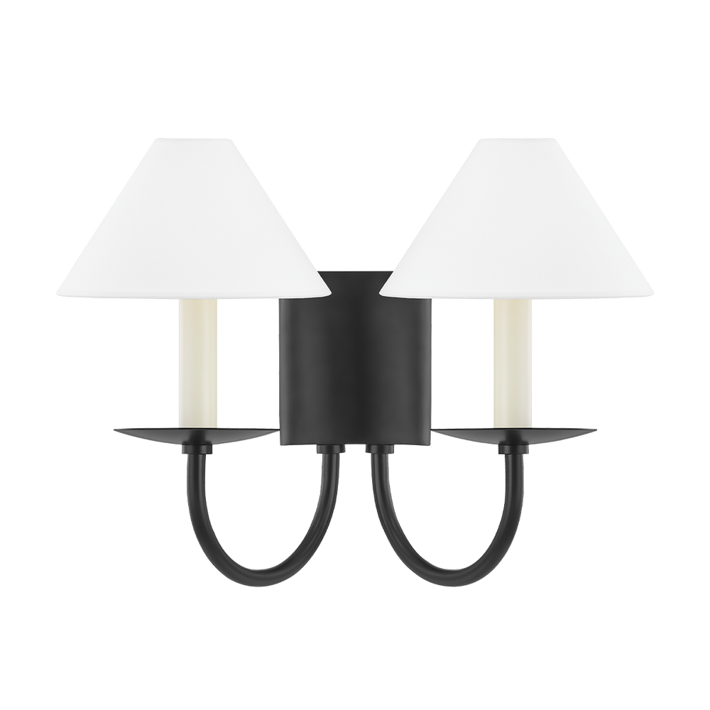 Lenore 2 Light Wall Sconce-Mitzi-HVL-H464102-SBK-Outdoor Wall SconcesSoft Black-2-France and Son