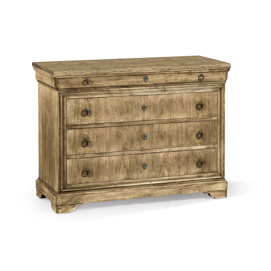 Entropy Louis Phillipe Drawer Chest-Jonathan Charles-JCHARLES-003-3-266-WNC-DressersStripped Brown Chestnut-2-France and Son