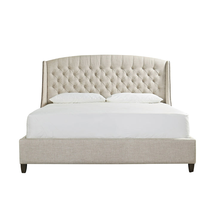 Curated Collection - Halston Bed-Universal Furniture-UNIV-552260B-BedsKing-Blended Linen-Stone-1-France and Son