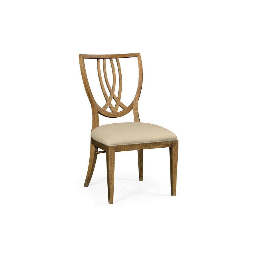 Shield Back English Brown Oak Dining Side Chair-Jonathan Charles-JCHARLES-495877-SC-EBO-F001-Dining Chairs-1-France and Son