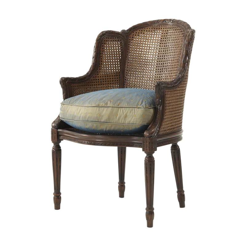 Louis Bergere Accent Chair-Theodore Alexander-THEO-4200-046.1ABM-Dining Chairs-1-France and Son