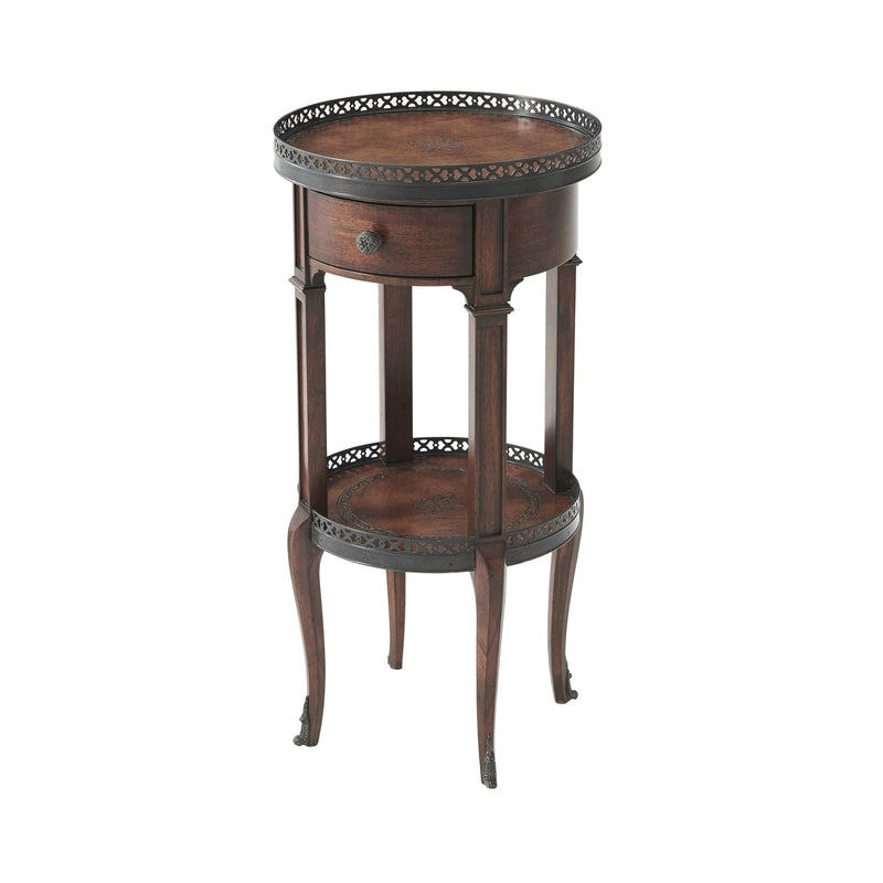 Walnut Circle Accent Table-Theodore Alexander-THEO-5000-029-Side Tables-1-France and Son