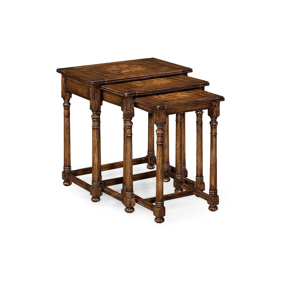 Nest of Three Walnut Oyster Tables-Jonathan Charles-JCHARLES-493429-COS-Side Tables-1-France and Son