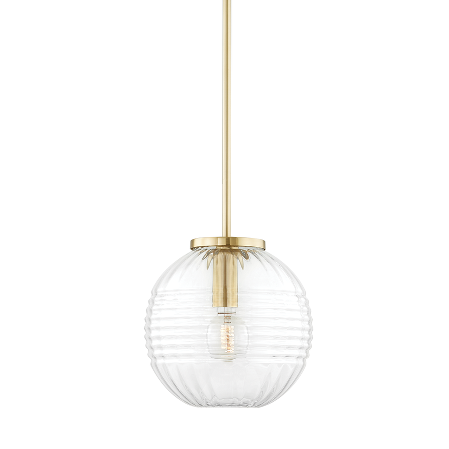 Bay Ridge 1 Light Small Pendant-Hudson Valley-HVL-2713-AGB-PendantsAged Brass-1-France and Son