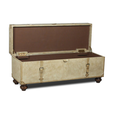 Leather Trunk/Bench, Pearl Leather-SARREID-SARREID-40512-Benches-3-France and Son