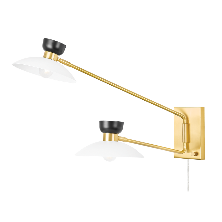 Whitley 2 Light Wall Sconce Plug In-Mitzi-HVL-HL481202-AGB-Wall LightingAged Brass-1-France and Son