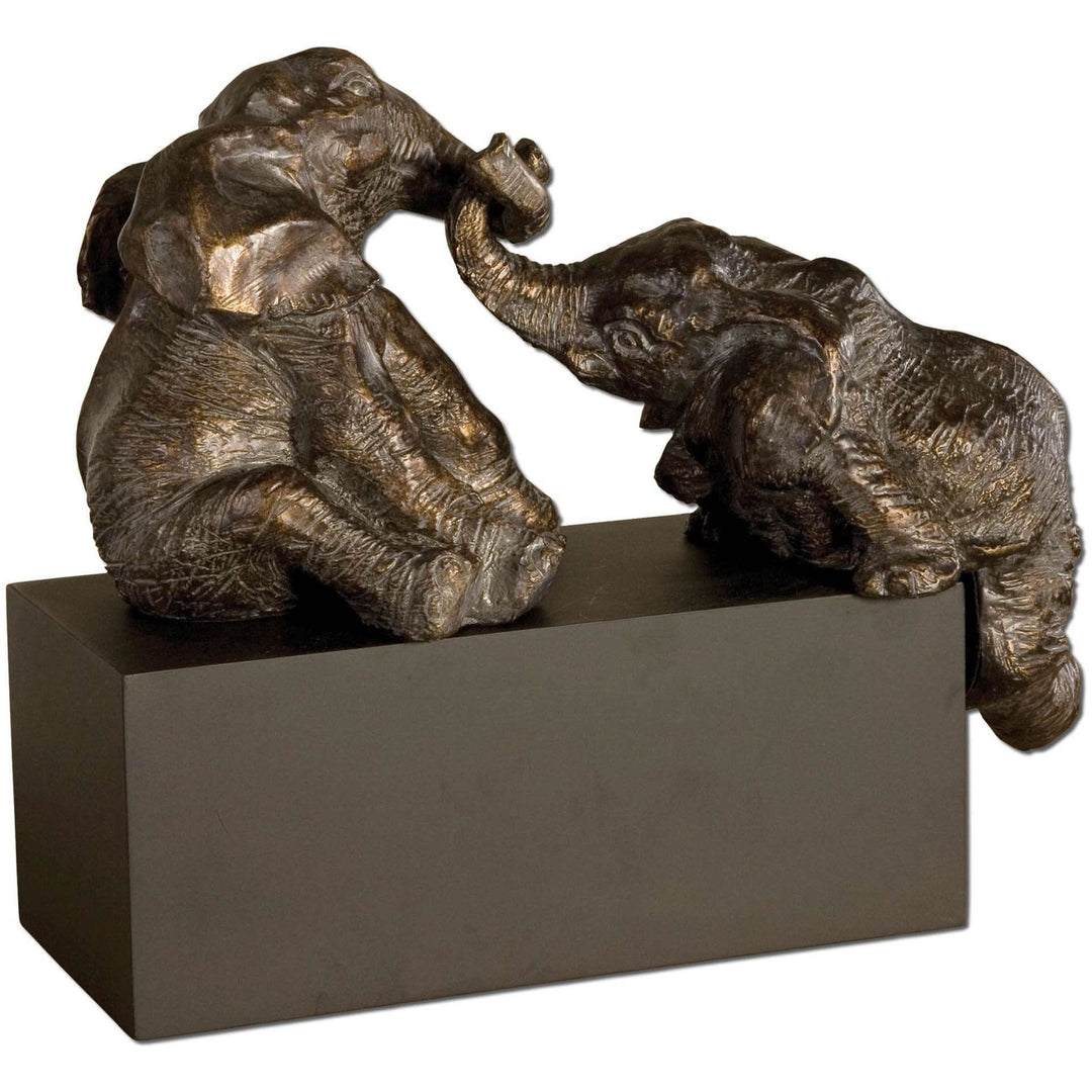 Uttermost Playful Pachyderms Bronze Figurines