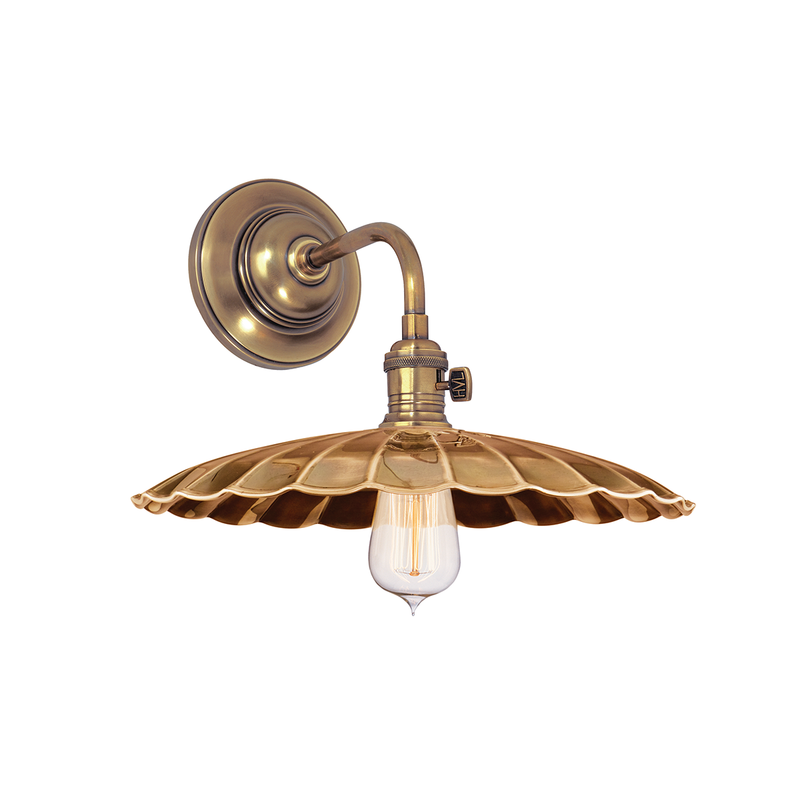 Heirloom 1 Light Wall Sconce Polished Nickel-Hudson Valley-HVL-8000-AGB-MS3-Wall LightingAged Brass-2-France and Son
