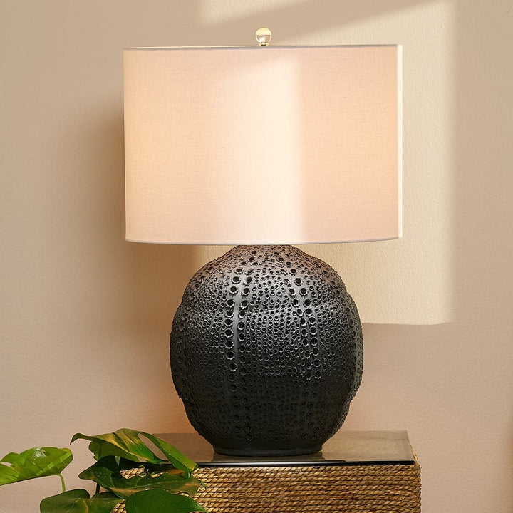 Lunar Table Lamp-Jamie Young-JAMIEYO-9LUNARTLBLK-Table LampsMatte Black Porcelain-3-France and Son