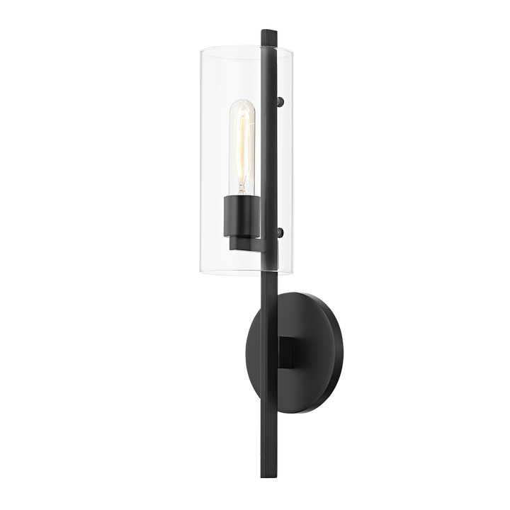 Ariel 1 Light Wall Sconce-Mitzi-HVL-H326101-SBK-Outdoor Wall SconcesSoft Black-3-France and Son