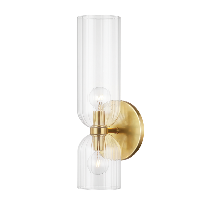 Sayville 2 Light Wall Sconce-Hudson Valley-HVL-4122-AGB-Wall LightingAged Brass-1-France and Son