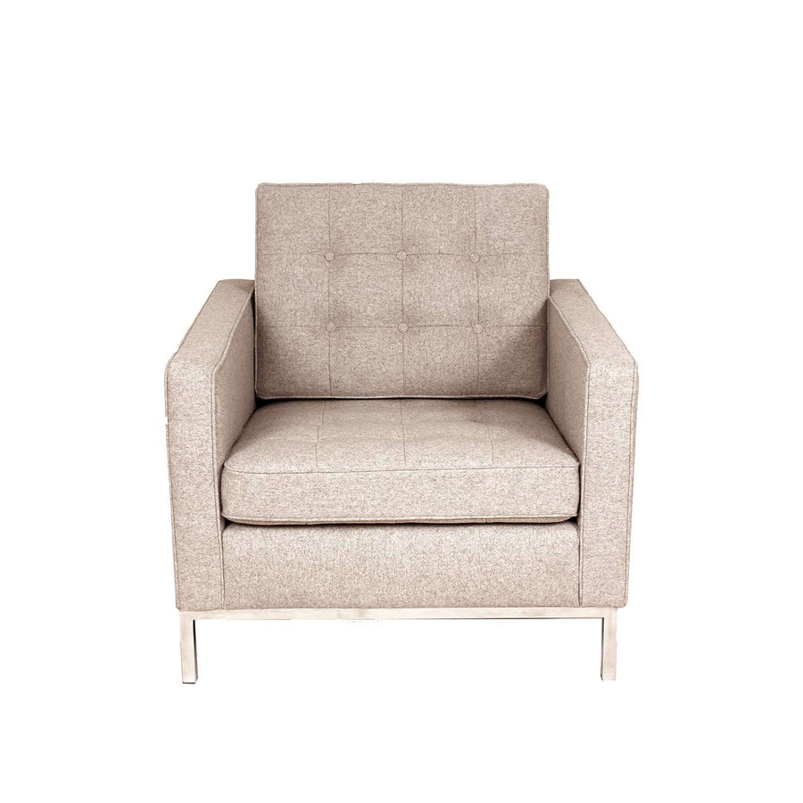 Florence Tufted Armchair - Wheat Wool-France & Son-FB2807WHEAT-Lounge Chairs-1-France and Son