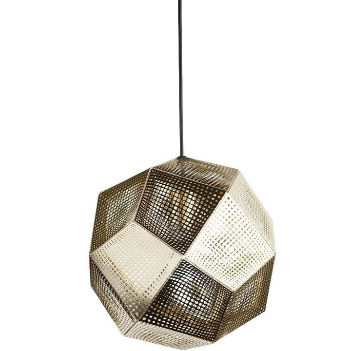 Mid-Century Modern Reproduction Etch Shade Stainless Steel Pendant - Gold Inspired by Tom Dixon