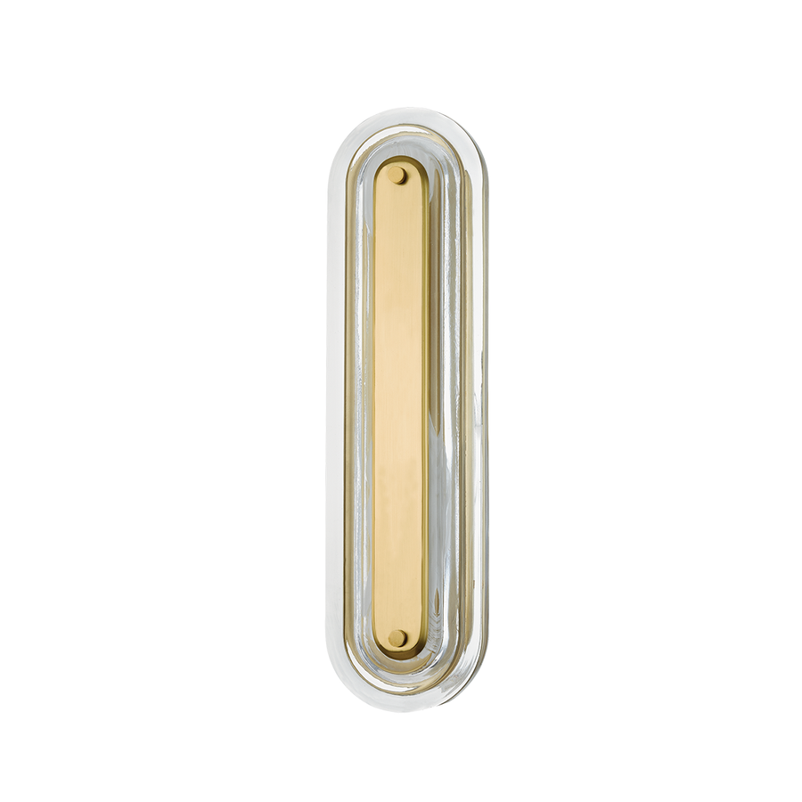 Litton 1 Light Wall Sconce-Hudson Valley-HVL-PI1898101S-AGB-Outdoor Wall SconcesAged Brass-1-France and Son