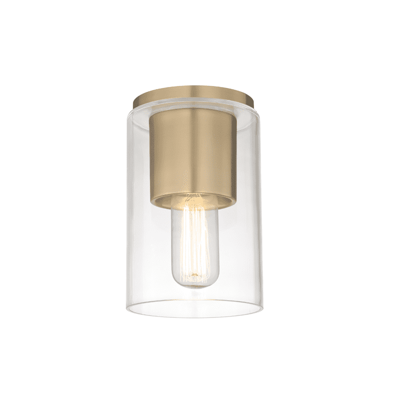 Lula 1 Light Flush Mount - Aged Brass-Mitzi-HVL-H135501-AGB-Bathroom Lighting-1-France and Son