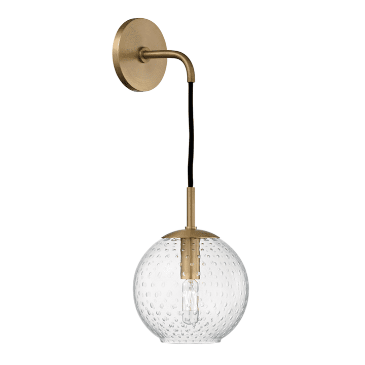 Rousseau 1 Light Wall Sconce-Clear Glass-Hudson Valley-HVL-2020-AGB-CL-Wall LightingAged Brass-1-France and Son
