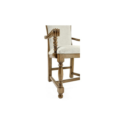 Casual High Back Arm Chair-Jonathan Charles-JCHARLES-493381-AC-DTM-F400-Dining ChairsMedium Driftwood & Shambala-13-France and Son