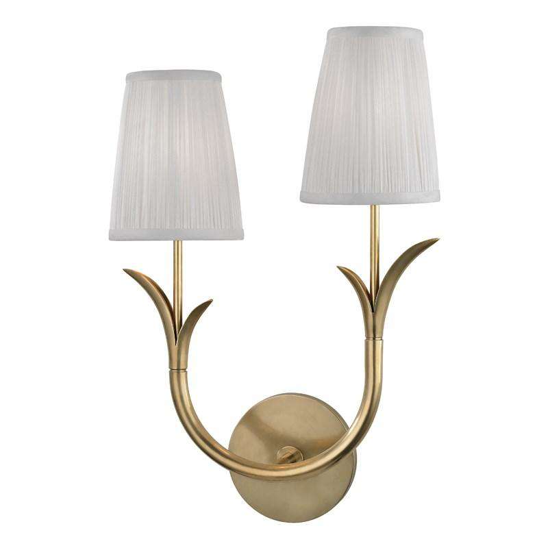 Deering 2 Light Left Wall Sconce-Hudson Valley-HVL-9402L-AGB-Wall LightingLeft Aged Brass-1-France and Son