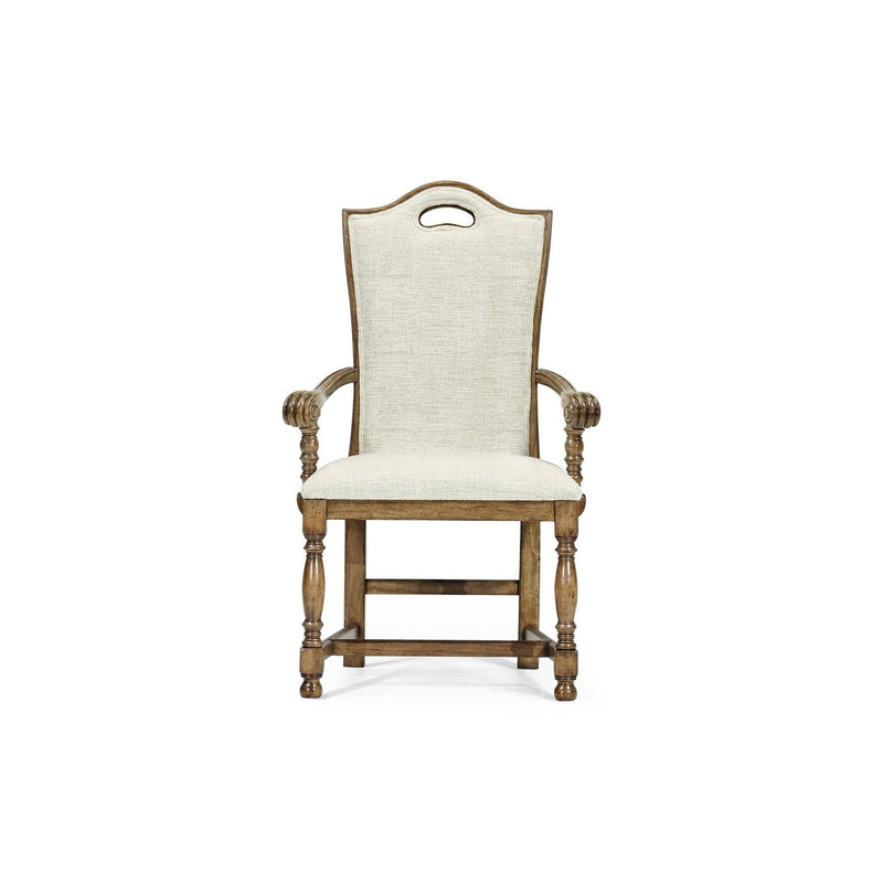 Casual High Back Arm Chair-Jonathan Charles-JCHARLES-493381-AC-DTM-F400-Dining ChairsMedium Driftwood & Shambala-10-France and Son
