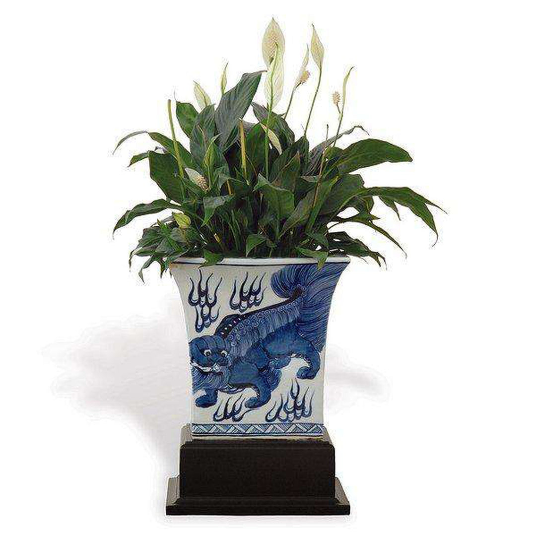 Chow Blue Square Planter W/stand