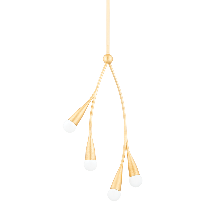 Elsa 4 Light Pendant-Mitzi-HVL-H689704-GL-PendantsGold Leaf-1-France and Son