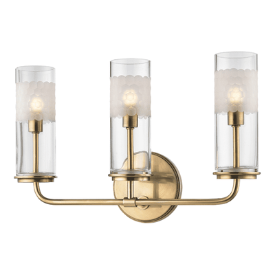 Wentworth 3 Light Wall Sconce-Hudson Valley-HVL-3903-AGB-Wall LightingAged Brass-1-France and Son