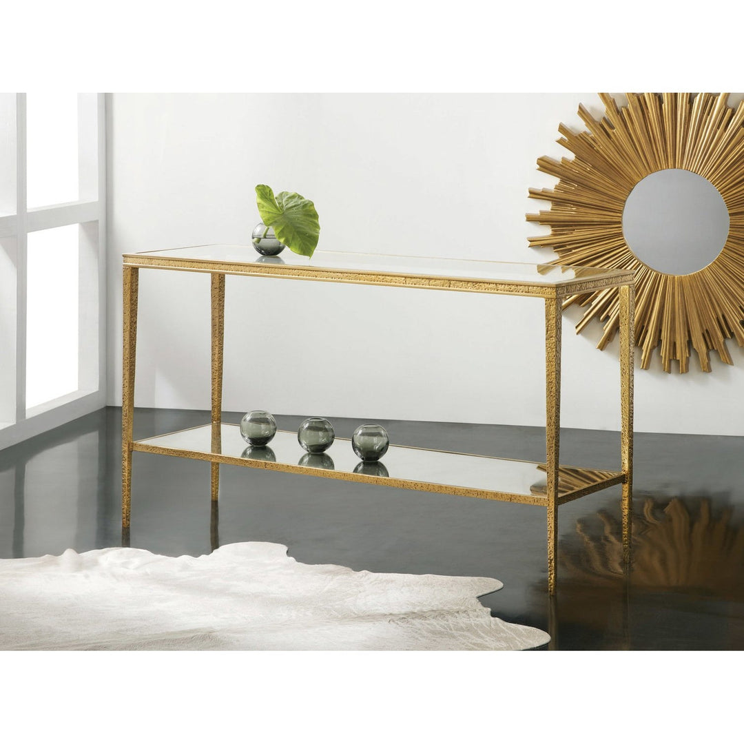 Sculpture Console Table-Modern History-MODERN-MH997F03-Console TablesTextured Antique Brass-1-France and Son