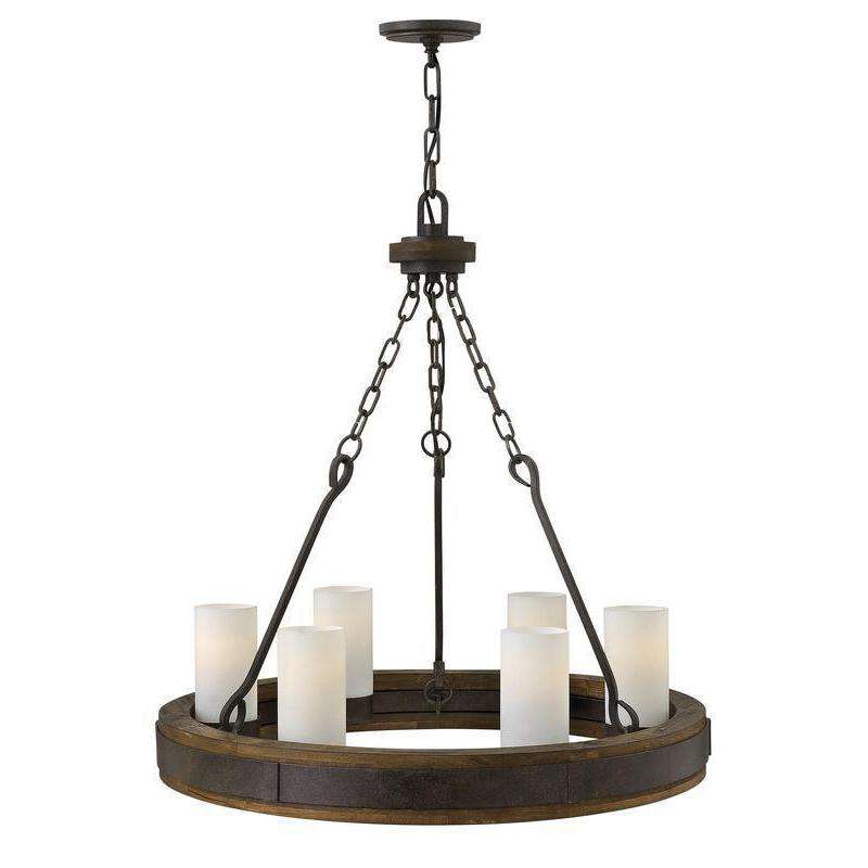 Cabot Chandelier Rustic Iron-Fredrick Ramond-HINKLEY-FR48436IRN-Chandeliers-1-France and Son