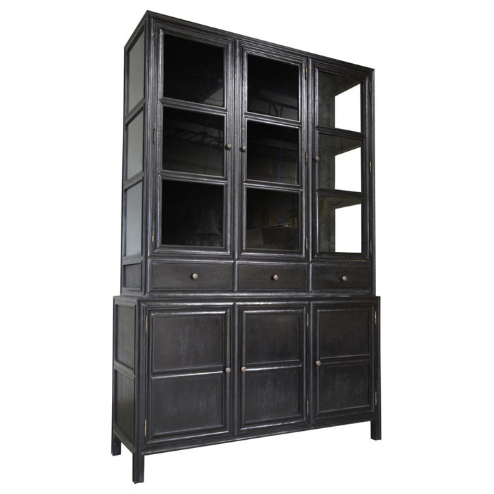 Colonial Cabinet and Hutch-Noir-NOIR-GARM119HB-Bookcases & CabinetsHand Rubbed Black-1-France and Son