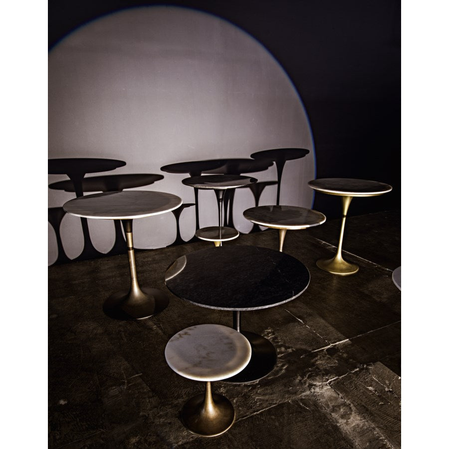 Laredo Bar Table-Noir-NOIR-GBAR001AB-36-Dining Tables36"-Aged Brass & White Stone Top-2-France and Son
