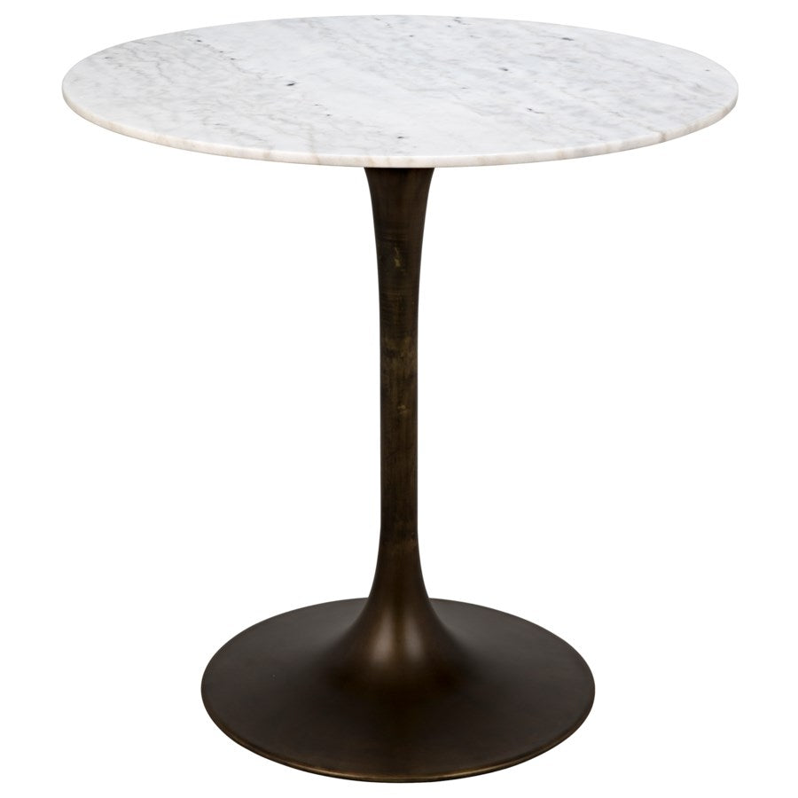 Laredo Bar Table-Noir-NOIR-GBAR001AB-40-Dining Tables40"-Aged Brass & White Stone Top-4-France and Son