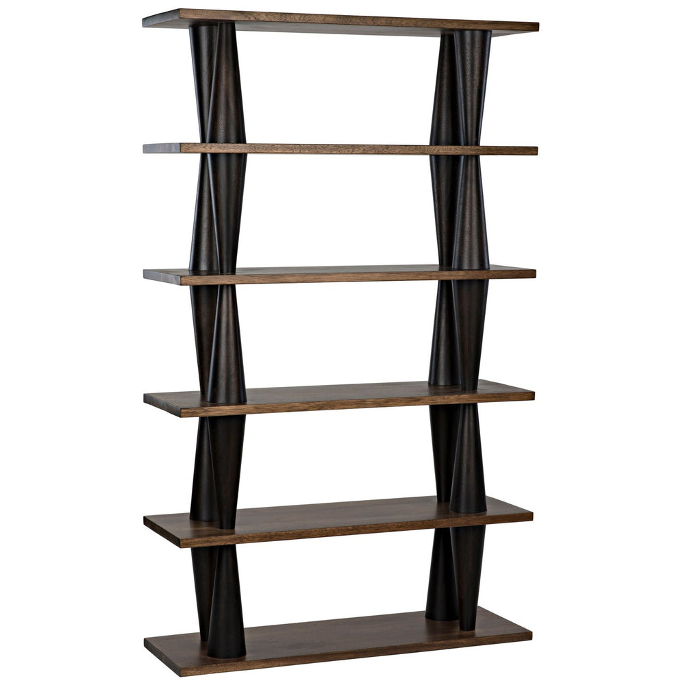 Mood Bookcase - Ebony and Dark Walnut-Noir-NOIR-GBCS217DW-Bookcases & Cabinets-2-France and Son