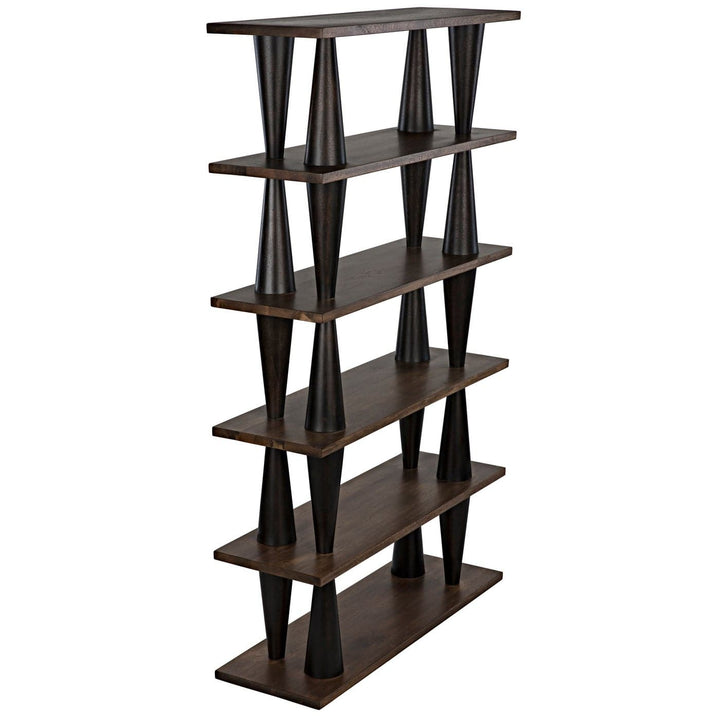 Mood Bookcase - Ebony and Dark Walnut-Noir-NOIR-GBCS217DW-Bookcases & Cabinets-3-France and Son