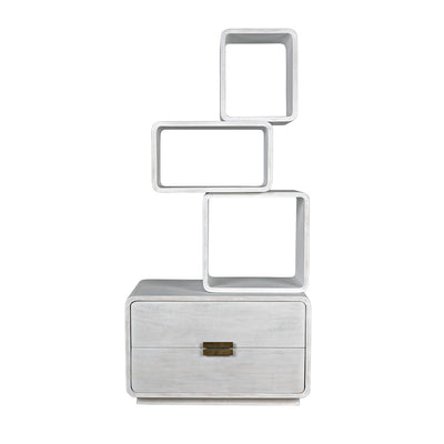 Belini Bookcase - White Wash-Noir-NOIR-GBCS239WH-Bookcases & Cabinets-2-France and Son
