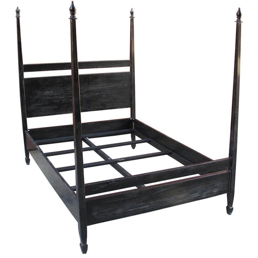 Venice Bed-Noir-NOIR-GBED107QHB-BedsQueen-Hand Rubbed Black-1-France and Son