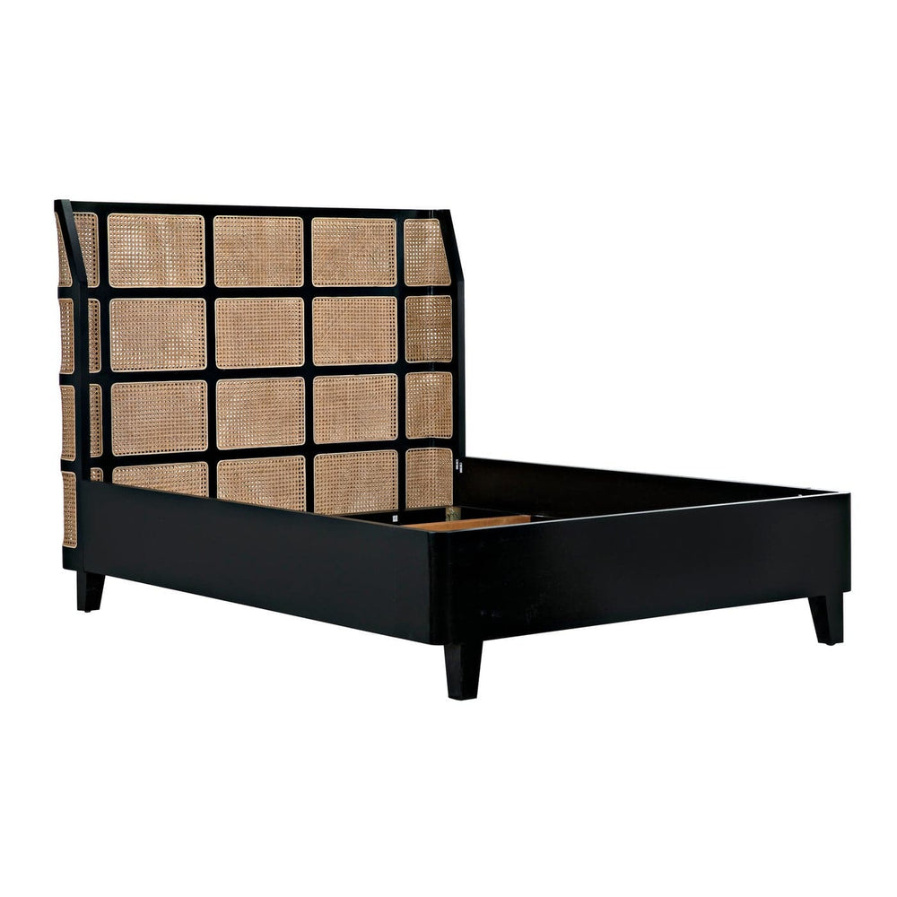 Porto Bed A with Headboard And Frame - Queen-Noir-NOIR-GBED133QHB-A-Beds-2-France and Son