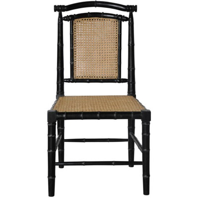 Colonial Bamboo Side Chair, Hand Rubbed Black-Noir-NOIR-GCHA126HB-Dining Chairs-2-France and Son