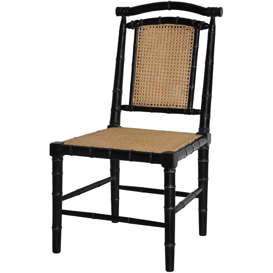 Colonial Bamboo Side Chair, Hand Rubbed Black-Noir-NOIR-GCHA126HB-Dining Chairs-1-France and Son