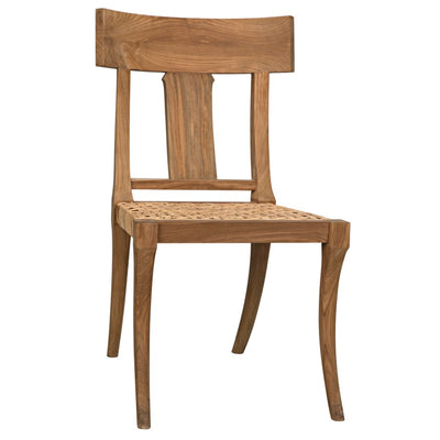 Athena Side Chair,Teak w/Caning-Noir-NOIR-GCHA239TC-Dining Chairs-1-France and Son