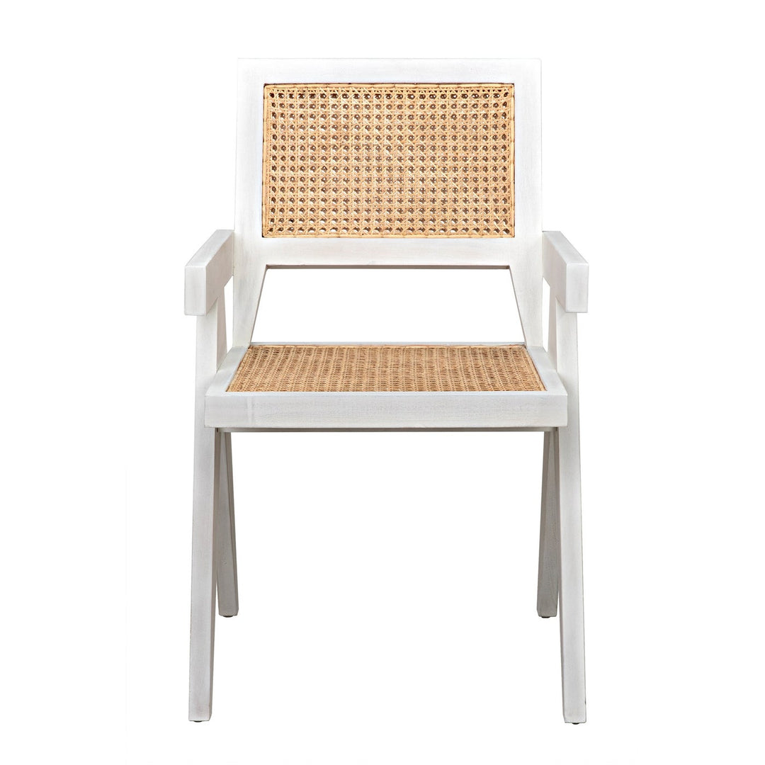Jude Chair with Caning - White Wash-Noir-NOIR-GCHA278WH-Dining Chairs-3-France and Son