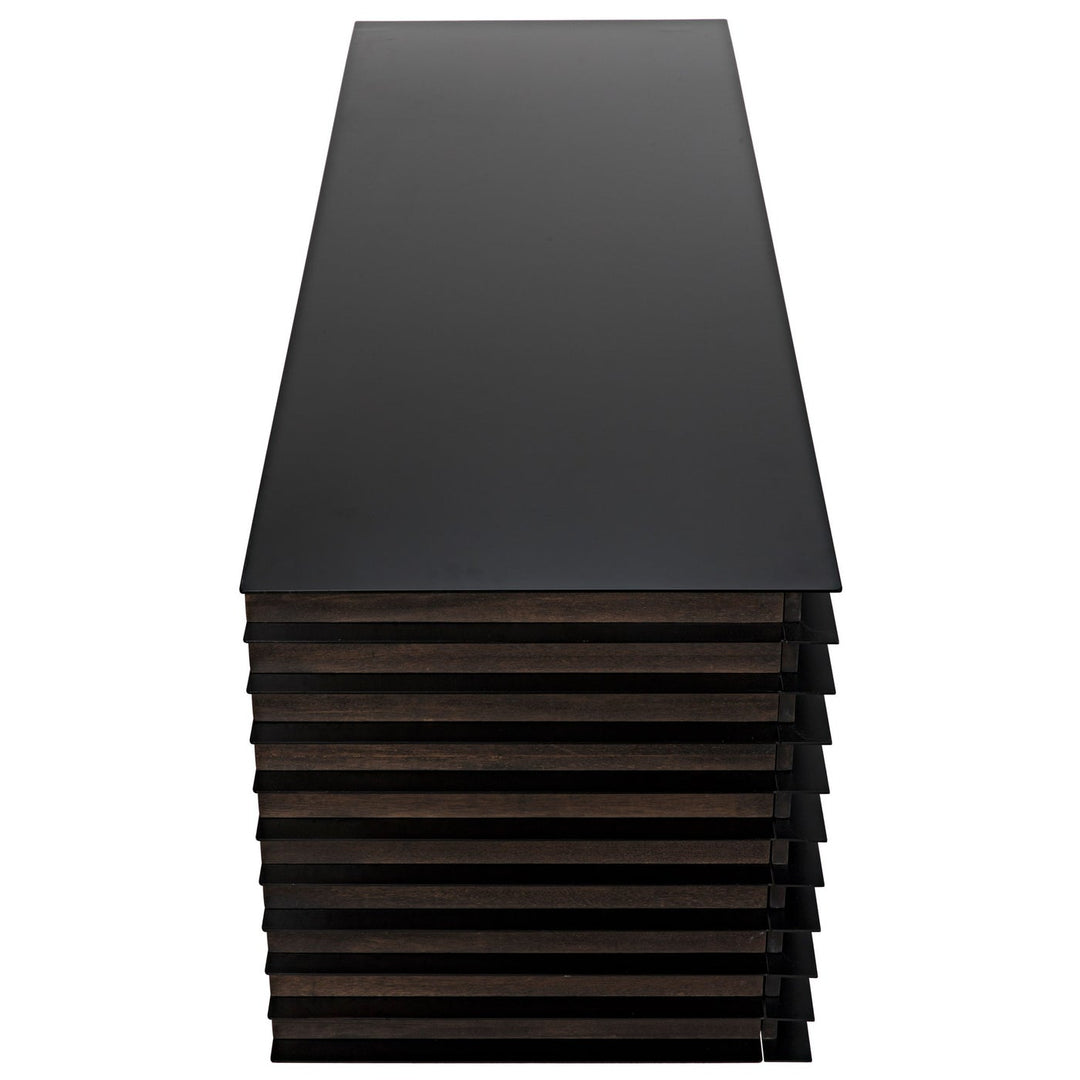 Elevation Sideboard - Ebony Walnut with Steel-Noir-NOIR-GCON347EB-Sideboards & Credenzas-5-France and Son